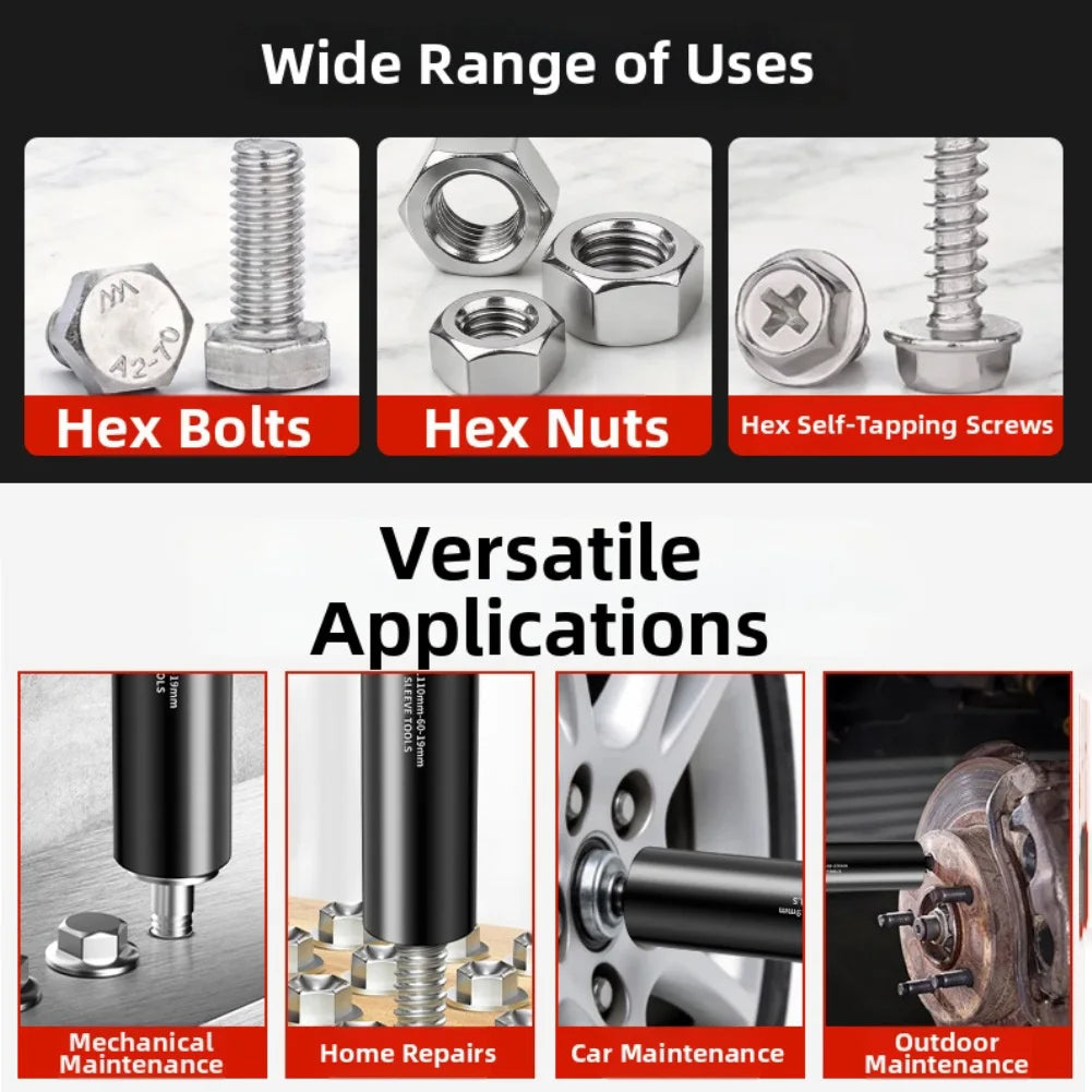 110mm Deep Socket Wrench | Chrome Vanadium Hex Nut Key Deep Socket Wrench Vue