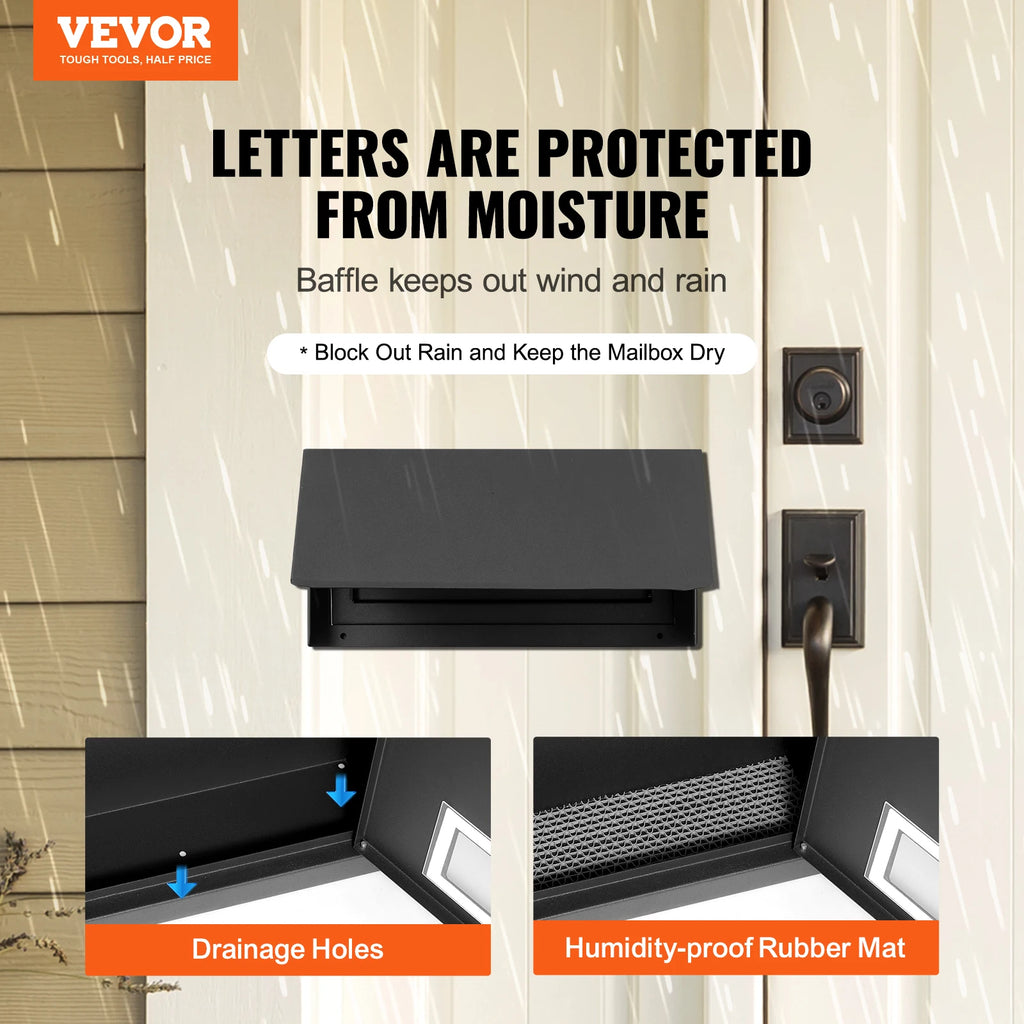Through-the-Door Steel Mail Drop Box with Combination Lock Locking Mail Drop Box Vue
