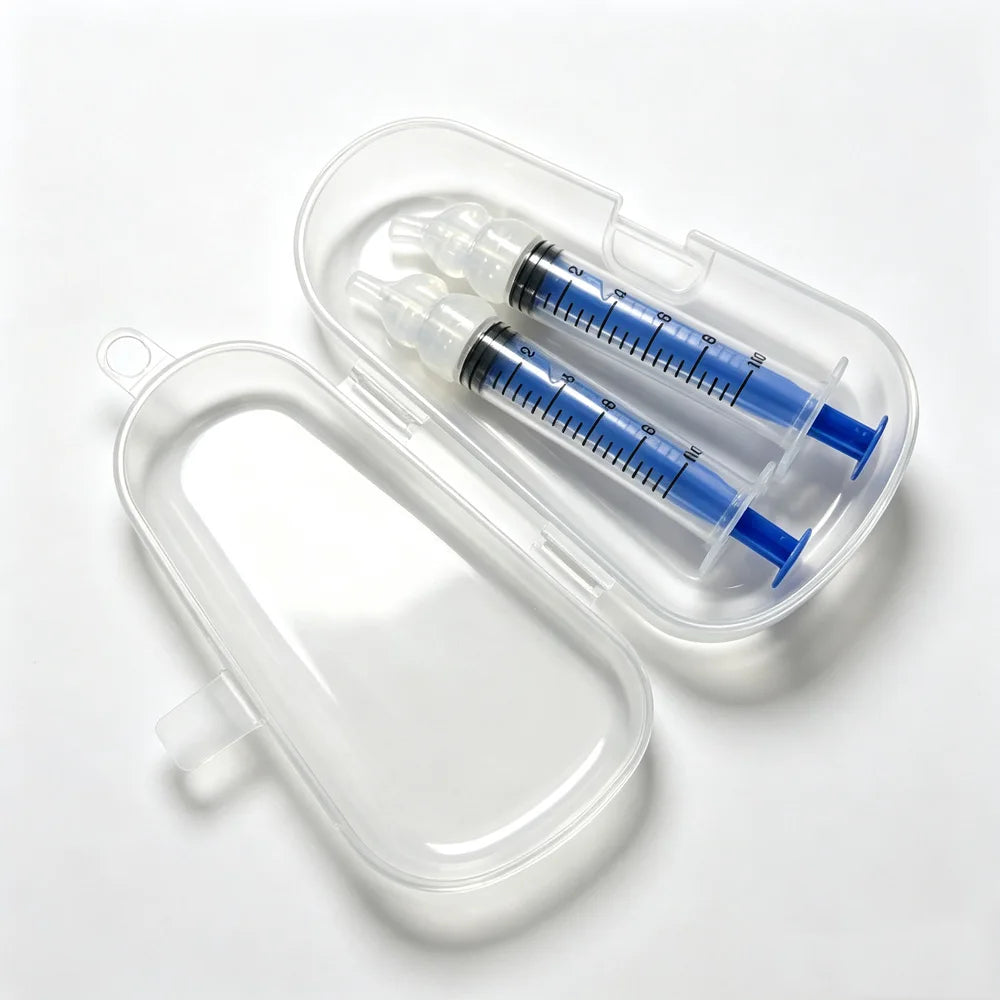 vvocci Nasal irrigator Cartoon Nasal Aspirator 10ml Syringe-style Baby Oral Suction Baby Nasal Irrigator Baby Snot Cleaner Vue Boxed 10ml Blue