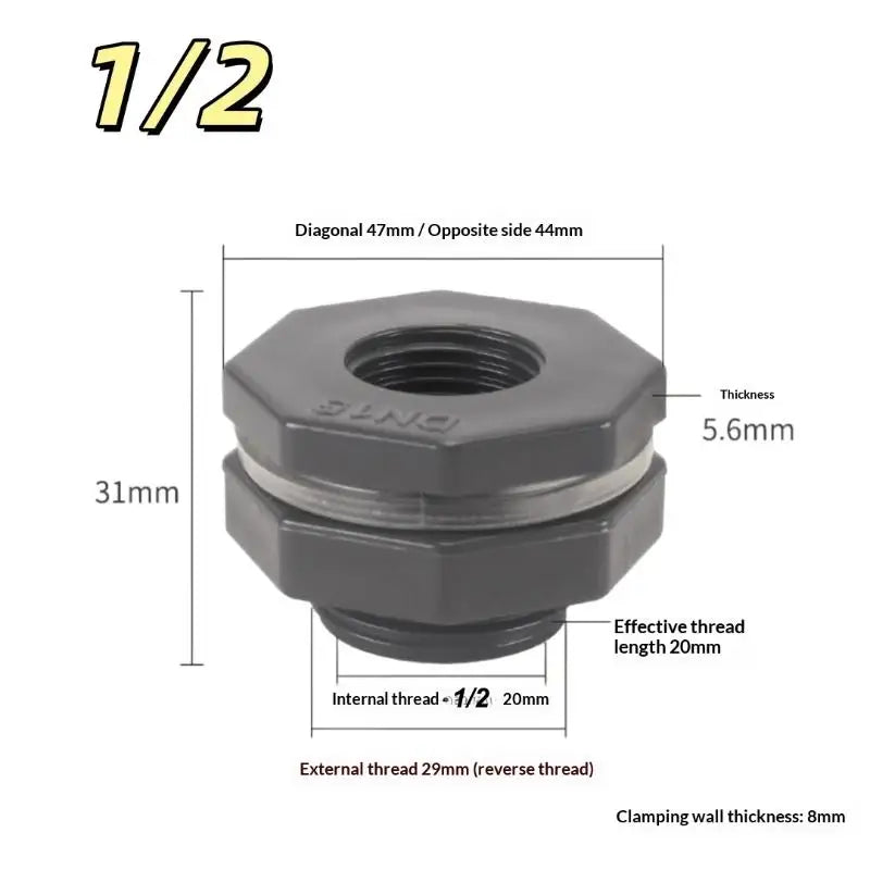PVC IBC Water Bucket Adapter 1Pcs Water Tank Adapter With Valve Durable Connector For Outdoor Water Storage System Vue C