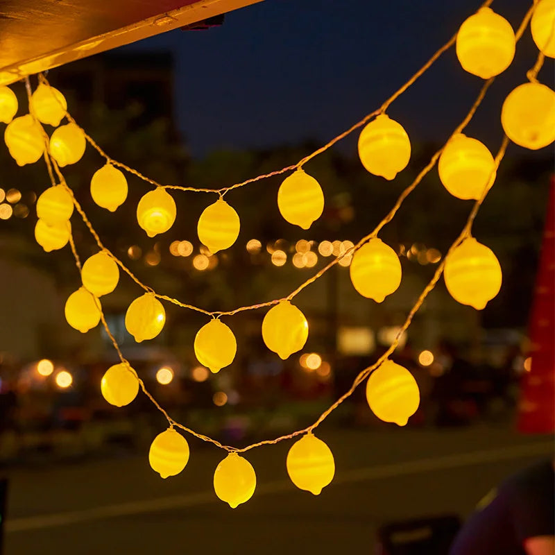 2023 New Year USB Fruit Lemon Led String Lights Indoor Atmosphere Christmas Decoration Battery Lights Party Waterproof 092 Vue changeable USB 1.5M 10LED