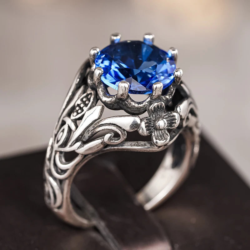 Huitan Vintage Wedding Ring Women | Cubic Zirconia Brass Fashion Ring Vue