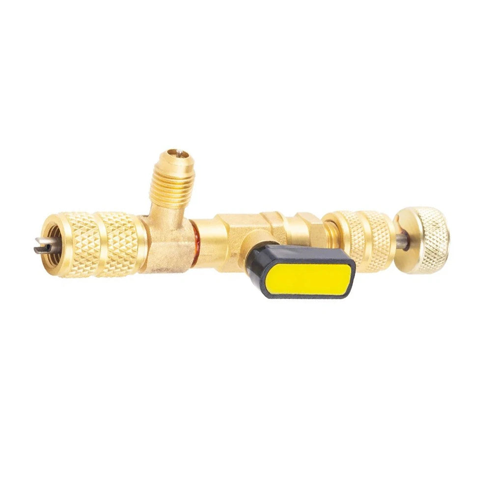No Refrigerant Release Valve Core Remover Wrench 1/4"5/16" Brass 45Bar Air Conditioner Valve Pin Replacement Repair Tool Vue