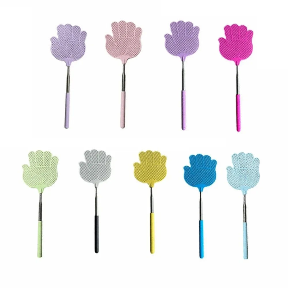 5Pcs Retractable Palm Shaped Fly Swatter Flexible Portable Manual Fly Swatter Telescopic PP Head Extendable Bug Swatter Vue -32.5-80.5cm