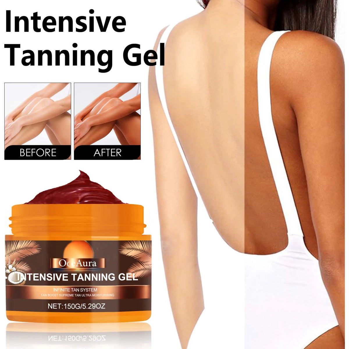 Carroten Tanning Gel Accelerate dark skin Enhance melanin Tan accelerator Cream Long lasting hydrating Sunless Tanning Products Vue