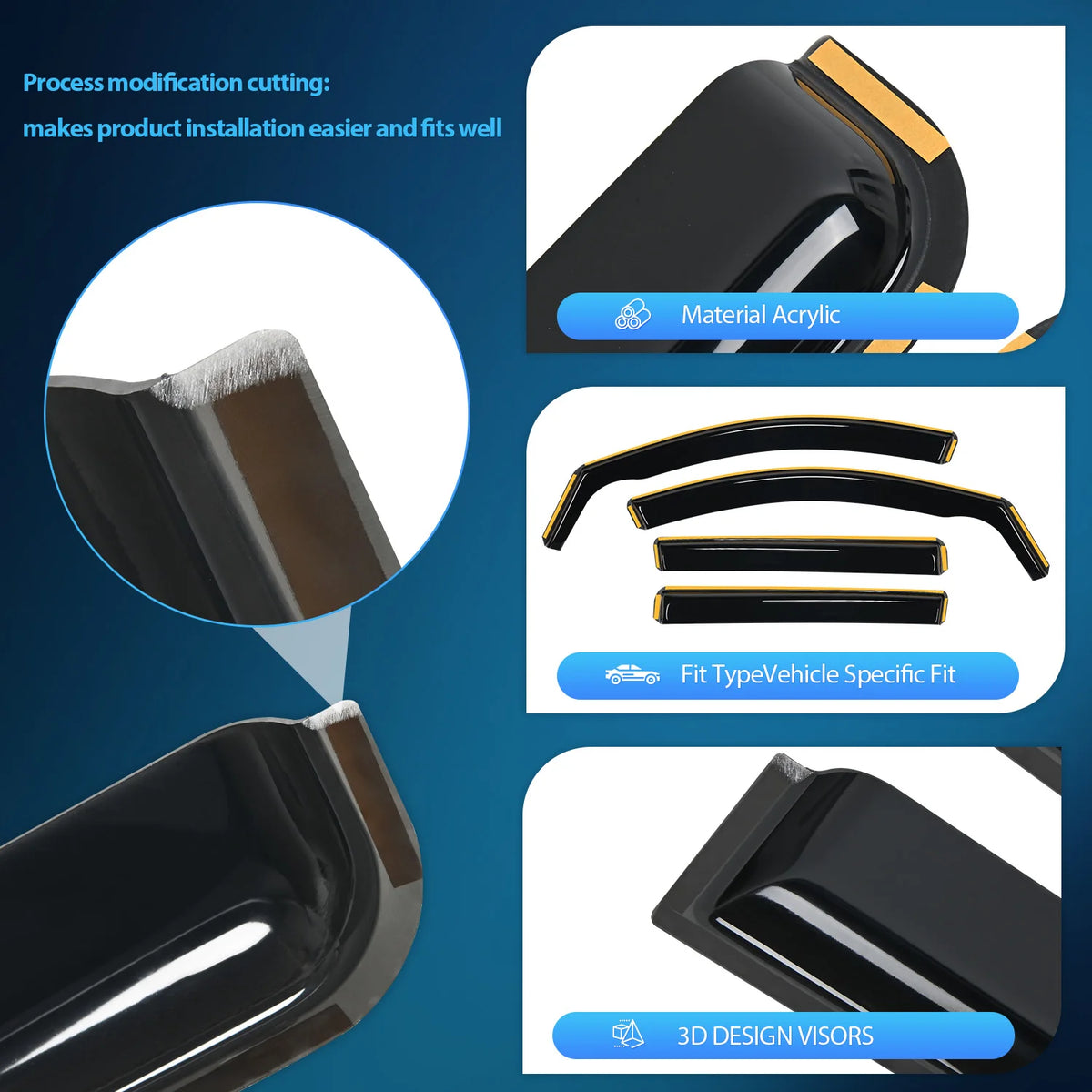 Nilight Window Visor Compatible with GMC Terrain 2018 2019 2020 2021 2022 2023 2024 Vent Window Visors,Rain Guards Acrylic-4pcs Vue