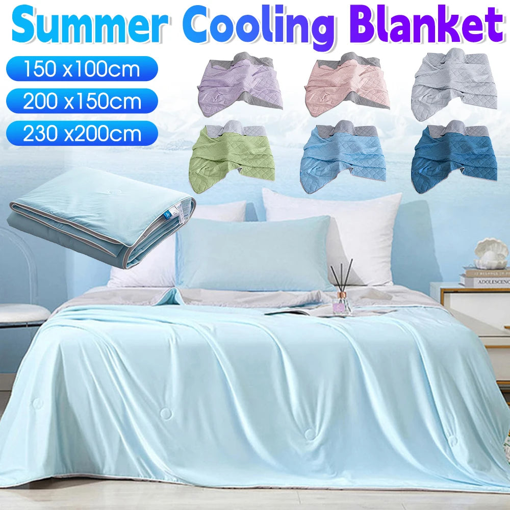 Ice Silk Cooling Blanket – Lightweight Summer Comforter Twin/King Cooling Blanket Vue