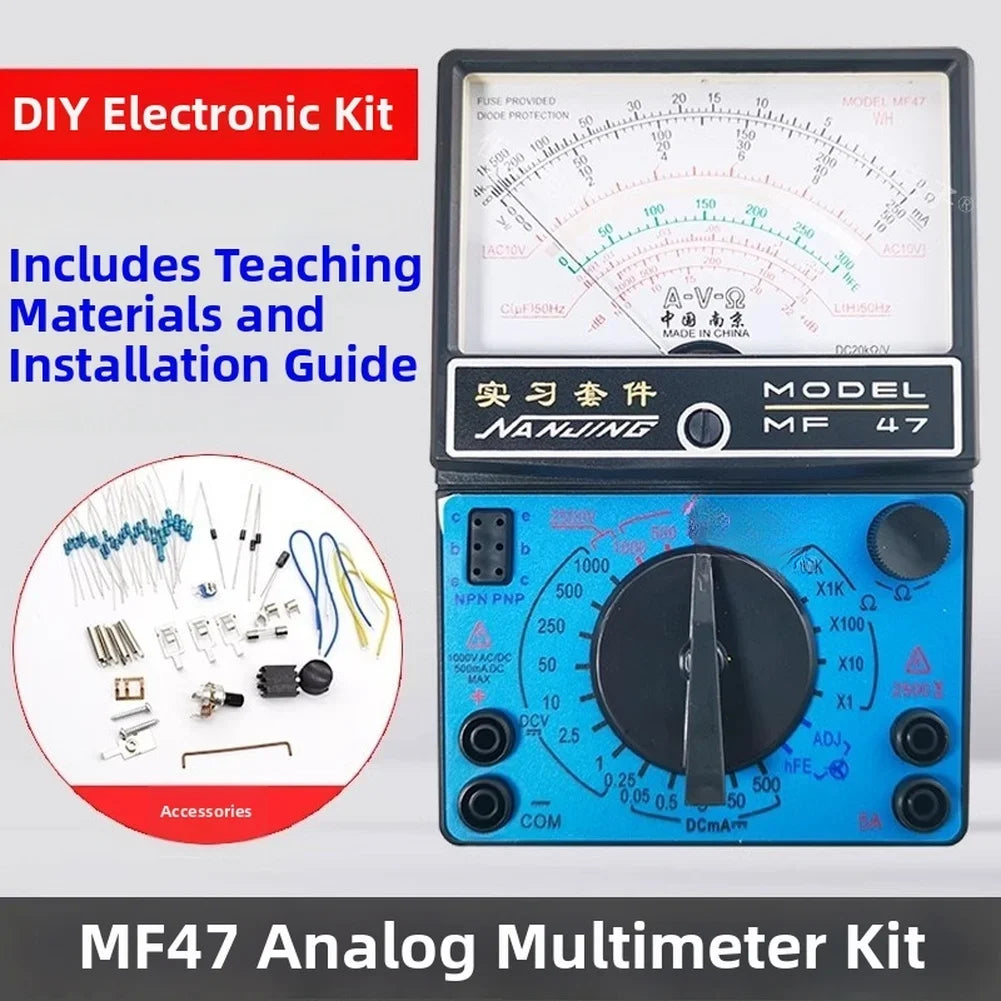 MF47 Analog Multimeter DIY Kit – AC/DC Voltage & Capacitance DIY Multimeter Kit Vue