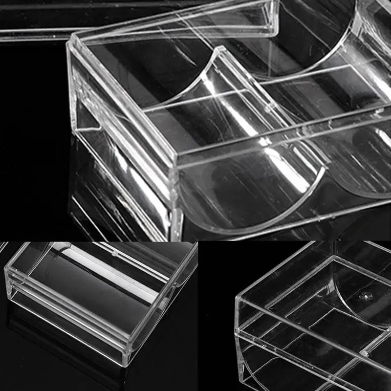 Acrylic Poker Chip Rack – 40-Chip Clear Storage Tray with Lid Poker Chip Rack Vue