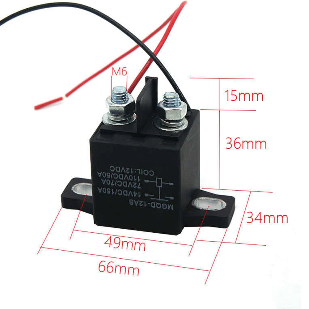 Automotive DC High Voltage Electromagnetic Relay DC12V/DC24V/DC36V/DC48V/DC60V/DC72V Motor Load 150A Contactor DC Relay Module Vue