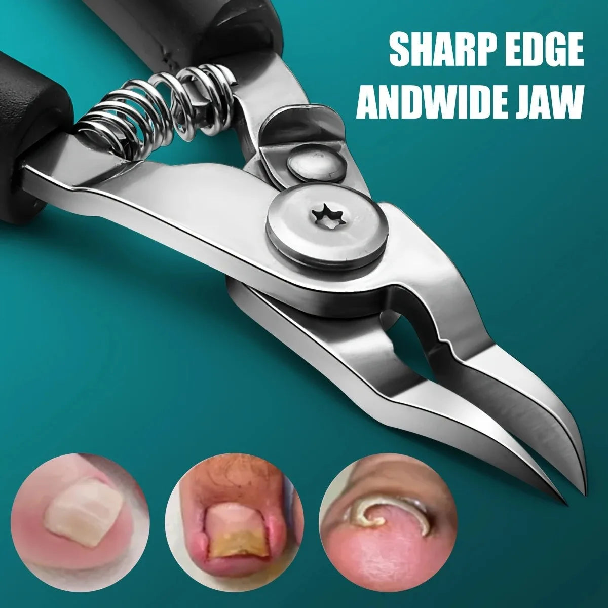 Stainless Steel Modern Concave Edge Toenail Clippers - Sharp, Curved Blade For Thick Nails, Ingrown Nail Precision Trimming, Uns Vue