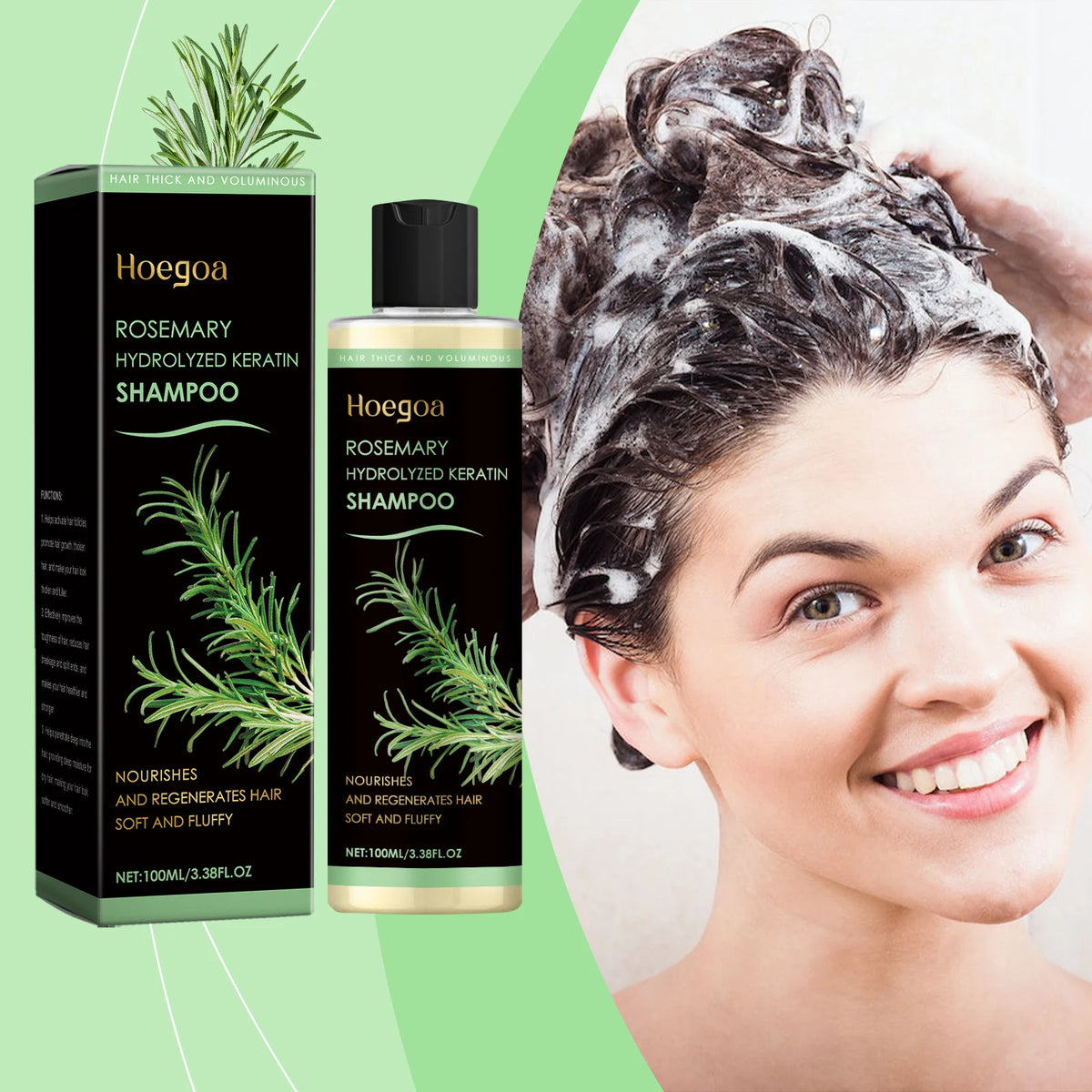 Rosemary Hair Shampoo Hair Regrowth Deep Nourishing Repair Split Ends Hair Soothing Scalp Anti Dandruff Hair Strengthens Shampoo Vue