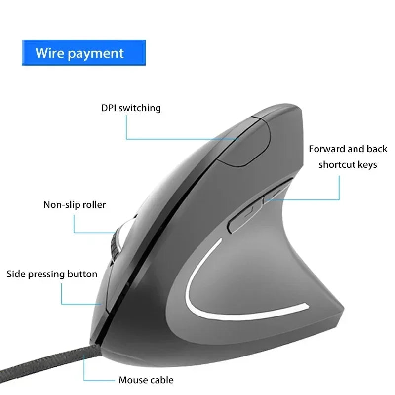Lenovo Wireless Vertical Mouse Rechargeable Personalised Side Grip Ergonomic Bluetooth 2.4G Silent Gaming PC Computer Mouse Vue