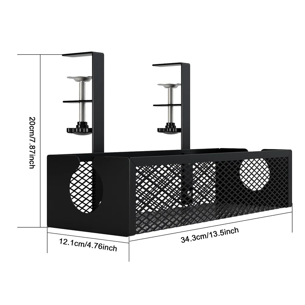 Under Desk Cable Management Rack – Adjustable Steel Organizer Cable Management Rack Vue
