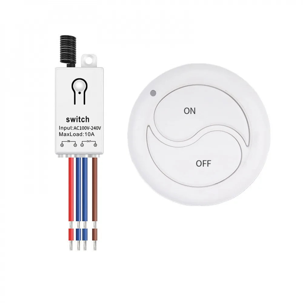 AC90V-264V 10A Relay Wireless Remote Control Switch System RF 433Mhz Transmitter On Off for Water Pump Ceiling LED Lamp Motor Vue