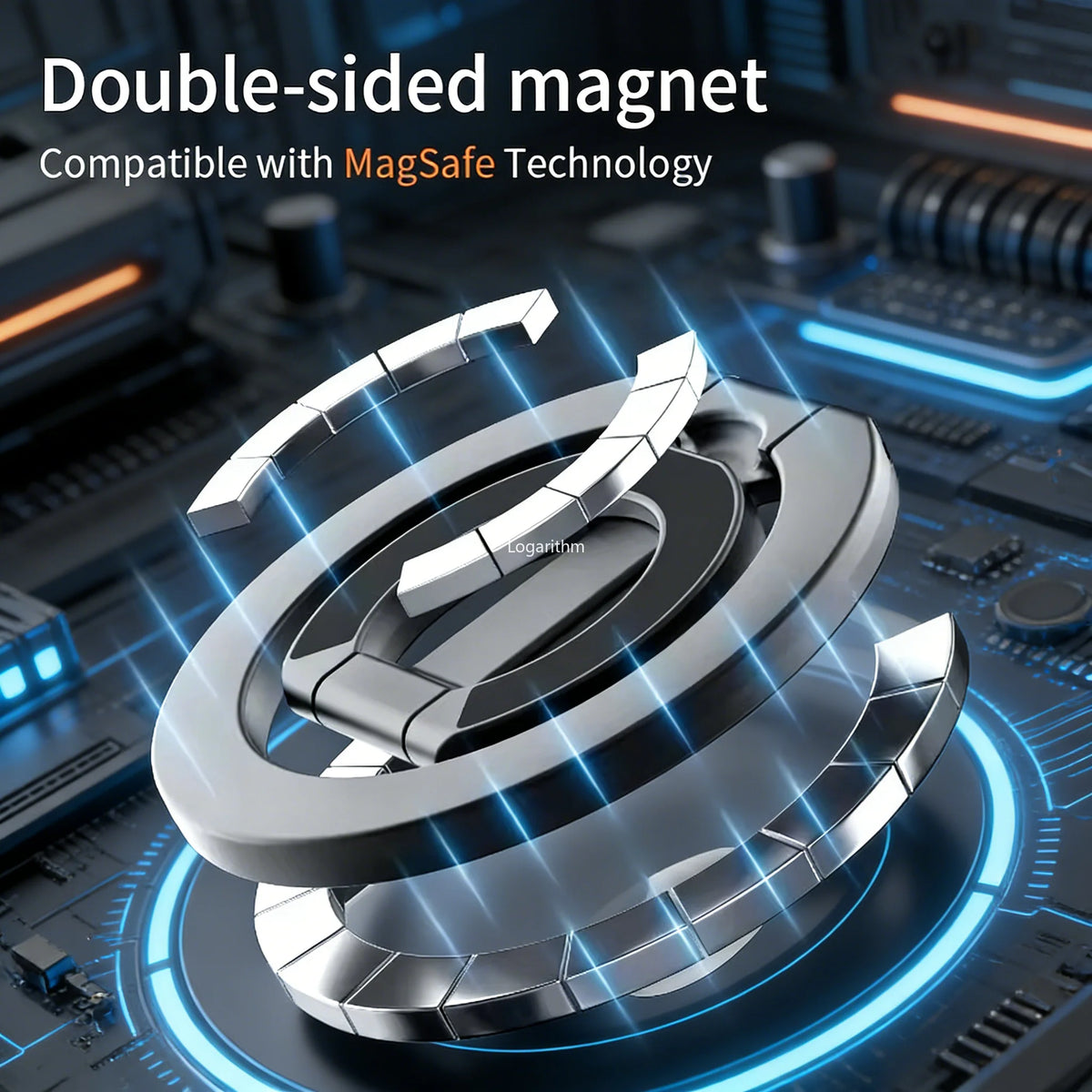 Magnetic Phone Ring Holder 360° Rotation Foldable Stand Double Sided Strong Magnet For Magsafe iPhone 17 -12 Series Samsung Vue
