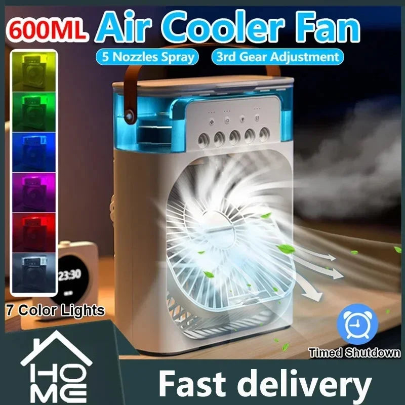 Portable 3 In 1 Fan AIr Conditioner Household Small Air Cooler LED Night Lights Humidifier Air Adjustment Home Fans Dropshipping Vue