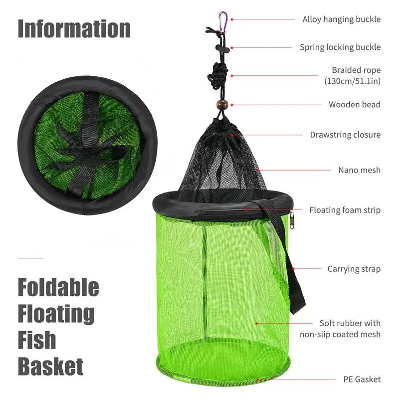 Fish Basket Fishing Net Foldable Portable Dip Net Fish Cage Wire Fishing Pot Prawn Hand Trap Fishing Network Fishing Accessories Vue