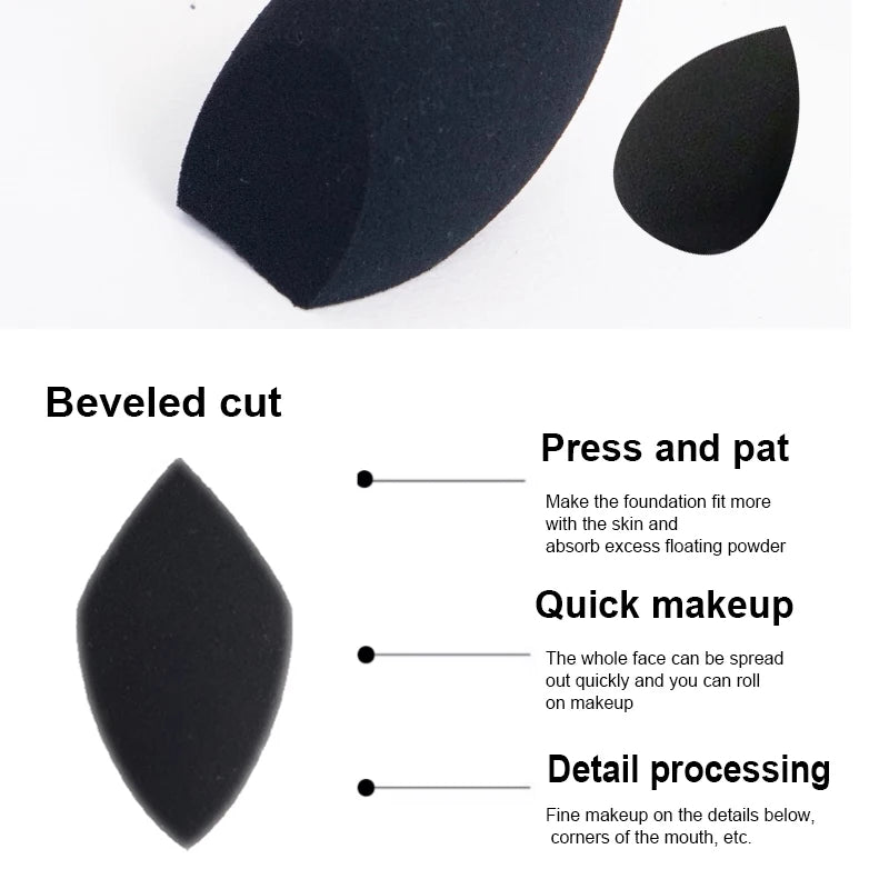 2pcs Black Beauty Sponge Egg - Latex-Free, Reusable Makeup Blender for Flawless Foundation, Contour & Highlight Vue