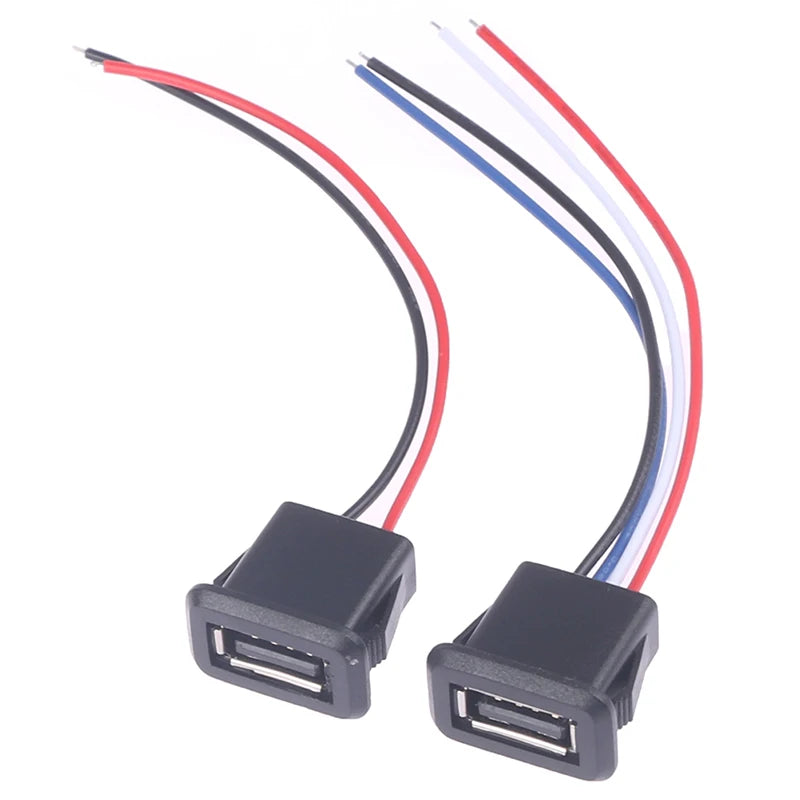 1PCS USB Charger Socket USB 2.0 Female Power Jack USB2.0 Charging Port Connector With Cable Vue