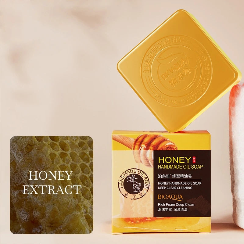 100g Honey Essential Oil Soap, Contains Skin-Beneficial Ingredients, Is Naturally Gentle, Cleanses and Purifies the Skin, Leaves It Feeling Fresh and Clean, Deeply Cleanses, Has a Light Fragrance, Cleanses the Face While Repl Vue