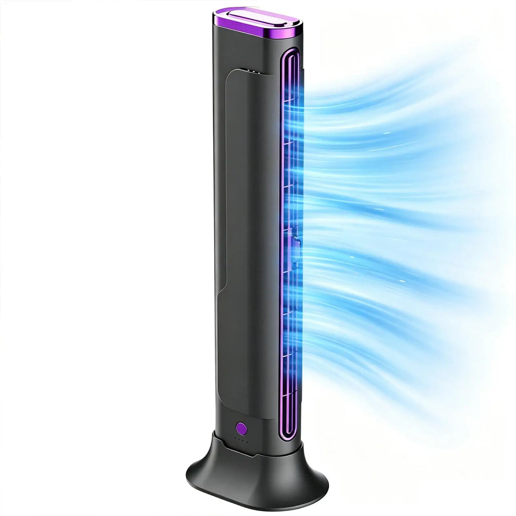 Portable Bladeless USB Rechargeable Mini Fan, 3-Speed Silent Personal Desktop Air Cooler for Office Home Car Camping Outdoor Vue