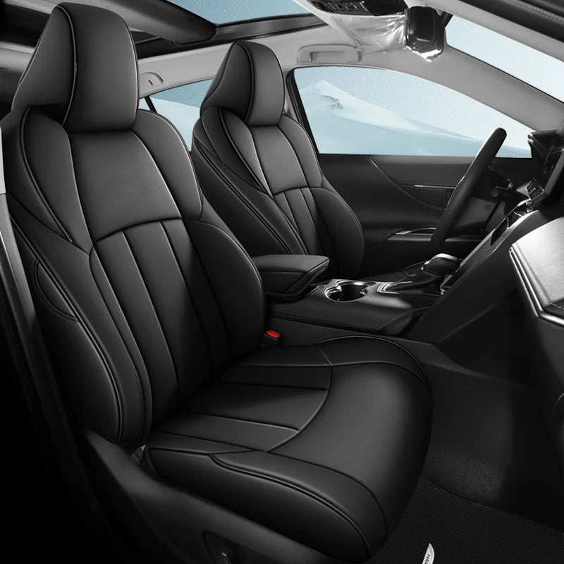 Premium Custom Fit Car Seat Covers For Toyota Venza Harrier 2022 2023 2024 Artificial Leather Full Set Interior Seat Cushion Vue