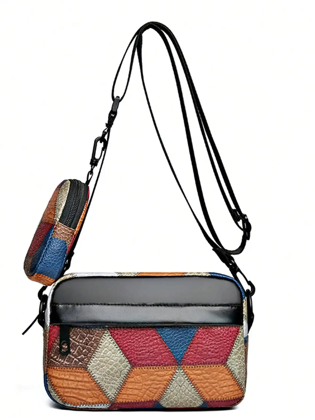 Colorblock Shoulder Bag Trendy Patchwork Crossbody Purse Mini Phone