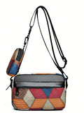 Colorblock Shoulder Bag Trendy Patchwork Crossbody Purse Mini Phone