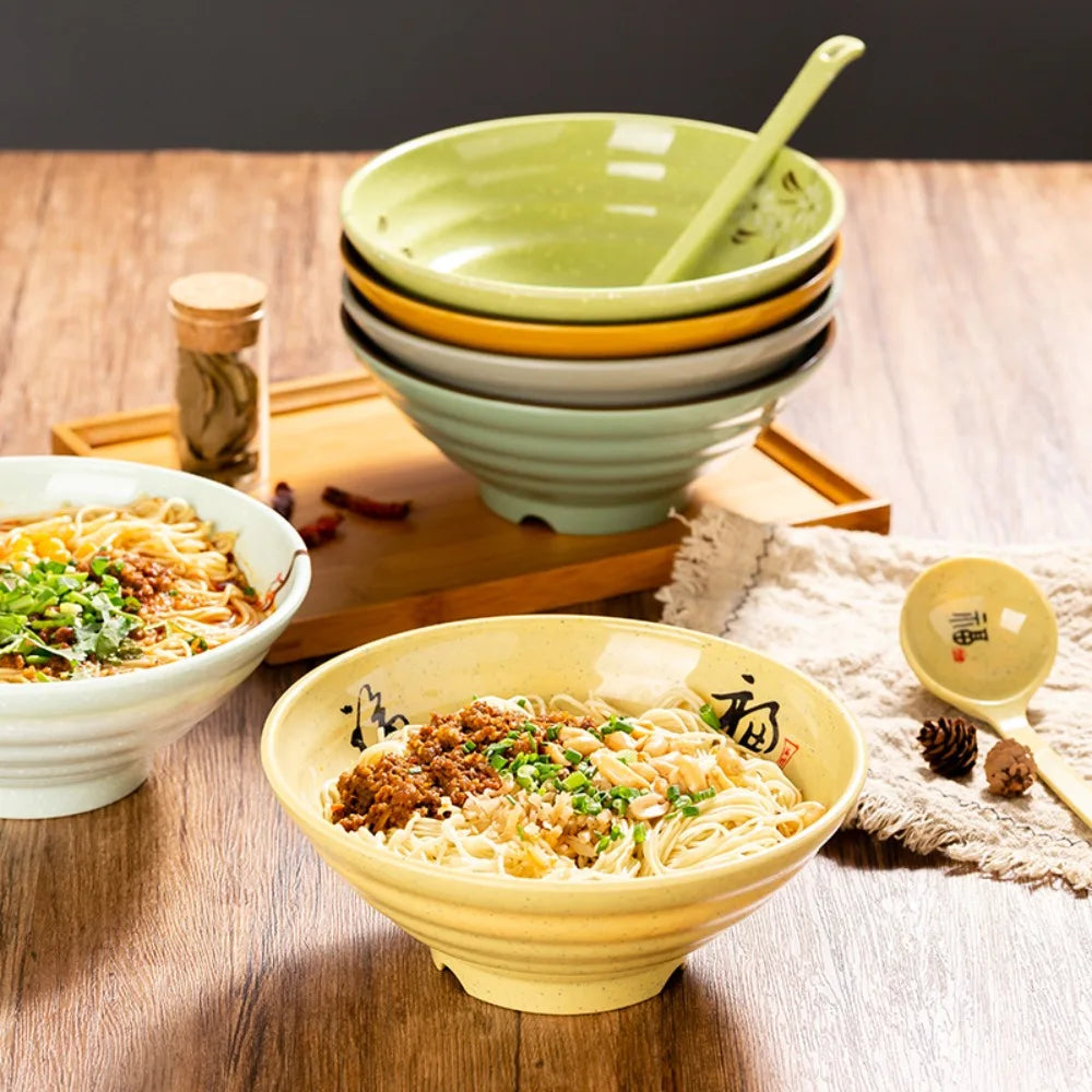 Commercial Imitation Ceramic Melamine Ramen Bowl Japanese-style Large Capacity Noodle Bowl Anti-fall Soup Bowl Hotels Vue