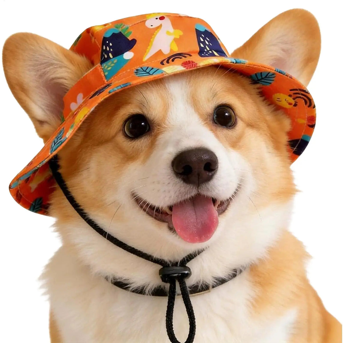 Wide Brim Dog Sun Hat With Ear Holes, UV Protection Bucket Hat For Cat, Pet Summer Caps For Small To Large Puppy Kitten Beach Vue