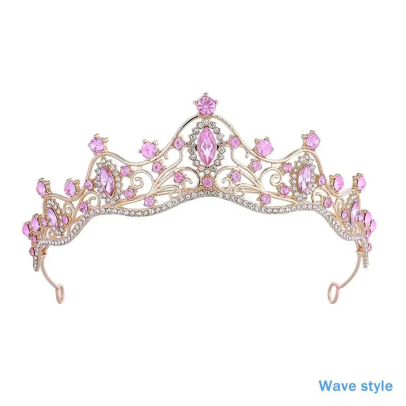 Wedding Hair Tiara Crystal Bridal Tiara Crown Silver Color Diadem Veil Tiaras Wedding Hair Accessories Headpieces Head Jewelry Vue A9