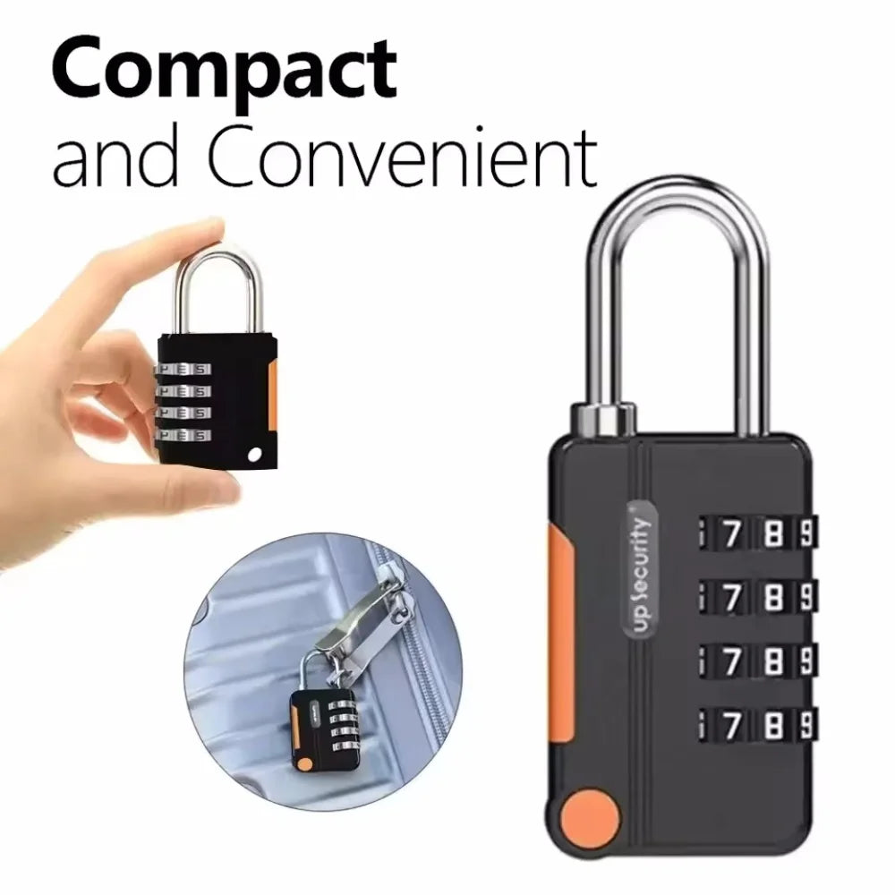 Mini Lock Resettable 4 Dial Digits Code Number Password Combination Padlock Travel Security Lock for Luggage Lock Padlock Gym Vue