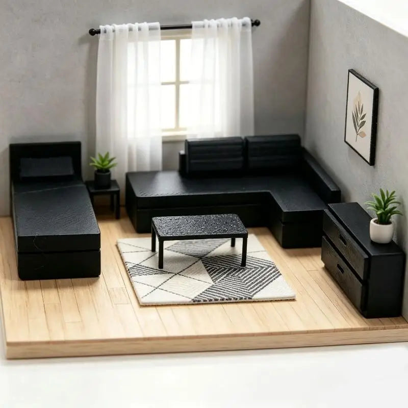 1 Set Living Room Furniture Pretend Play Toy New 1:12 Dollhouse Simulation Sofa Model Mini Small Chair Kit Vue