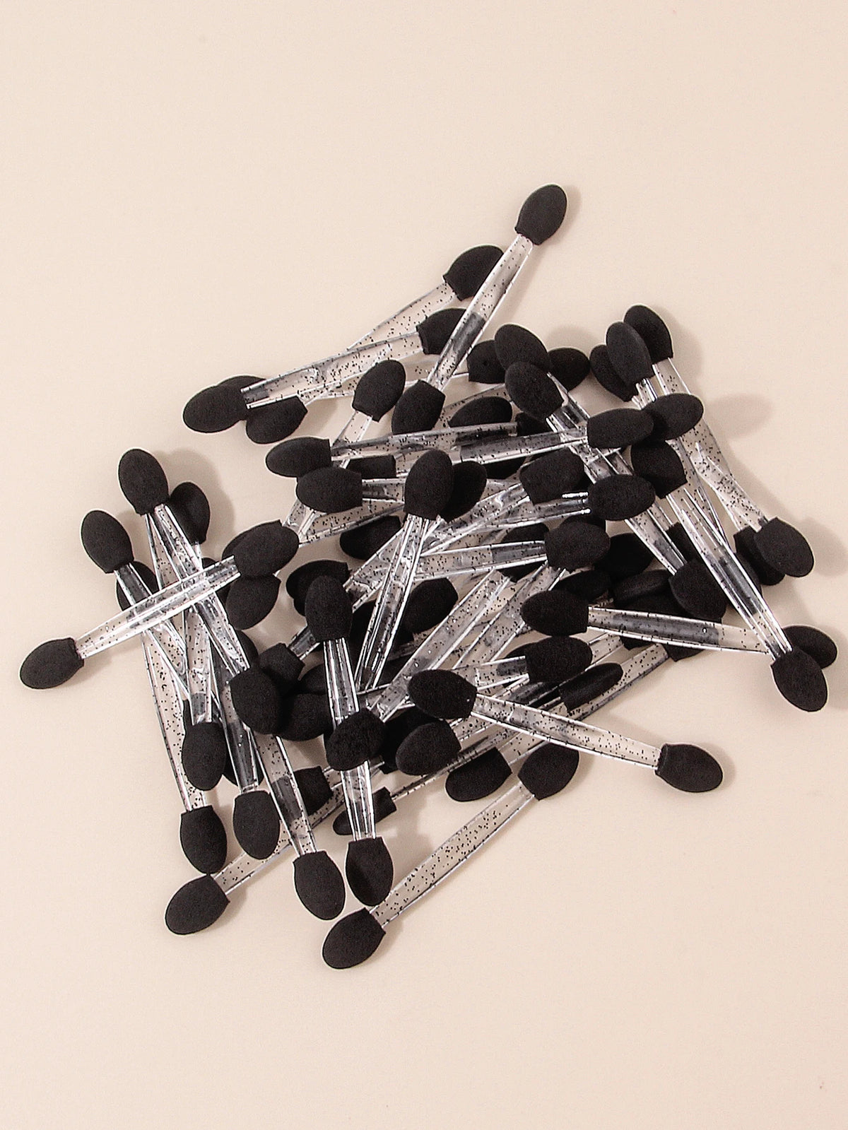50PCS Double-Headed Sponge Eyeshadow Brush, Multi-Functional Applicator and Smudger +1PCS Transparent Storage Jar Makeup Tool Vue