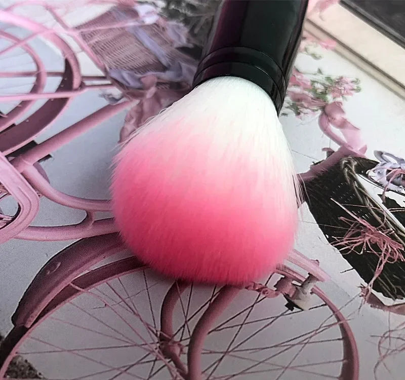 1pc Professional blusher brush Nylon Make up Brushes Two Head Metal Cosmetic Tools with Sponge Pink Color drop shipping Vue