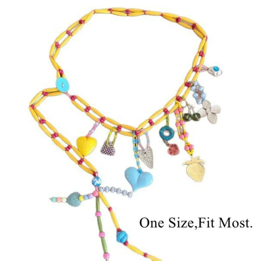 Colorful Beads Beaded Waist Chain Adjustable Belly Dopamine Vue