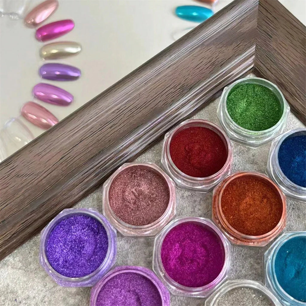 1pc Nail Magic Mirror Powder Multicolor Metal Chrome Mirror Nail Glitter Paint Nail Art Creation Decoration Tools Vue