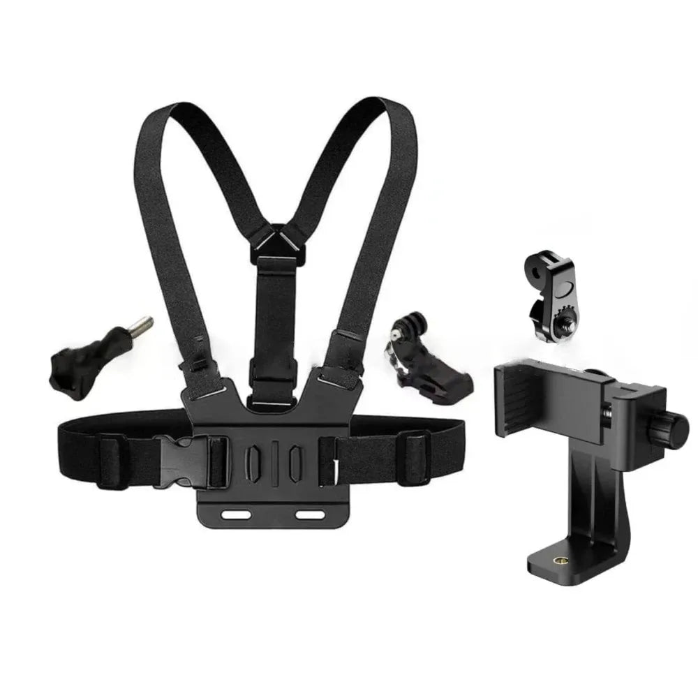 1 PC Adjustable Phone Clip Holder With Chest Strap Fixation Bracket for Sport Camera Mobile Phone Camera Black Holder Accessory Vue