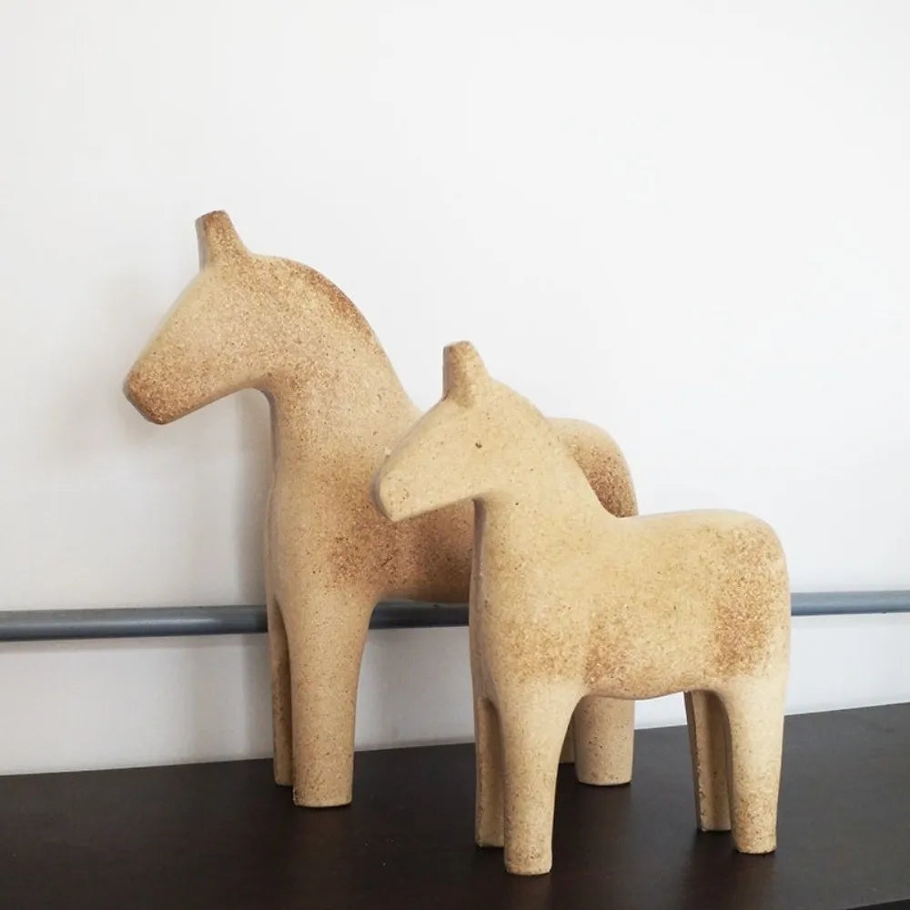 Handmade Wooden Horse DIY Drawing Farmhouse Style Unpainted Horse Statue Carved Design Vintage Blank Animal Figurine Vue