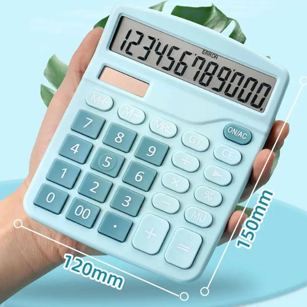 12 Digits Electronic Calculator Solar Calculator Dual Power Supply Calculator for Home Office School Financial Accounting Tools Vue