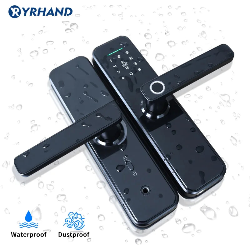 X5 Tuya Zigbee Fechadura Eletronico Digital Waterpoof Door Lock Biometric Fingerprint Replaceable Direction Smart Door Lock Vue