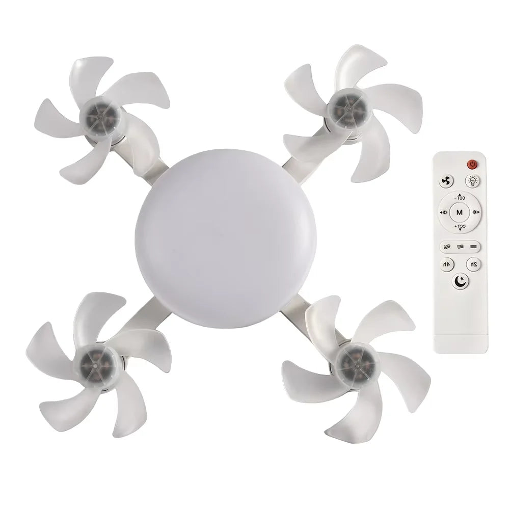 Intelligent Ceiling Light Electric Fan Light Kitchen High Wind Power Silent Easy To Clean E27 Screw Fan Light Restaurant Fan Eye Vue 4 Fan Other 21-30W