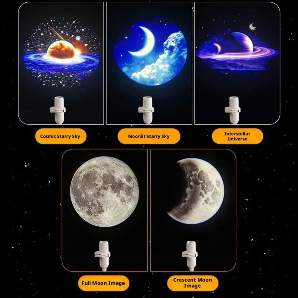 Multiple Galaxy Starry Sky Projection Light Creative 360° Angle Adjustable USB LED Night Light Home Bedroom Car Atmosphere Light Vue