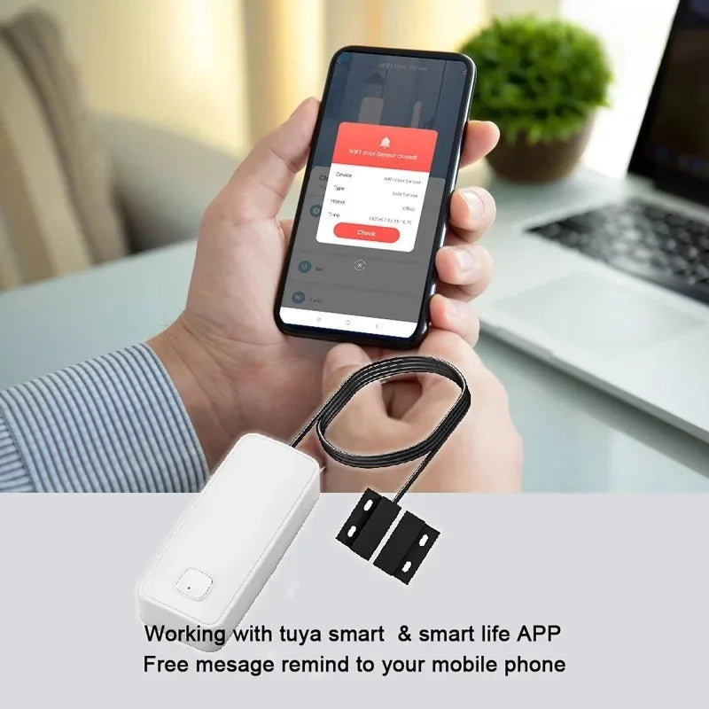 Tuya Smart Door Window Magnetic Sensor Open Closed Detector WIFI Security Alarm Home Anti-theft Door Iron Rolling Door Sensor Vue