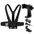 Phone Chest Strap Mount Belt for Iphone 14 Holder Mobile Smartphone for GoPro Hero 13 12 11 10 9 DJI Action Camera Live Shooting Vue black