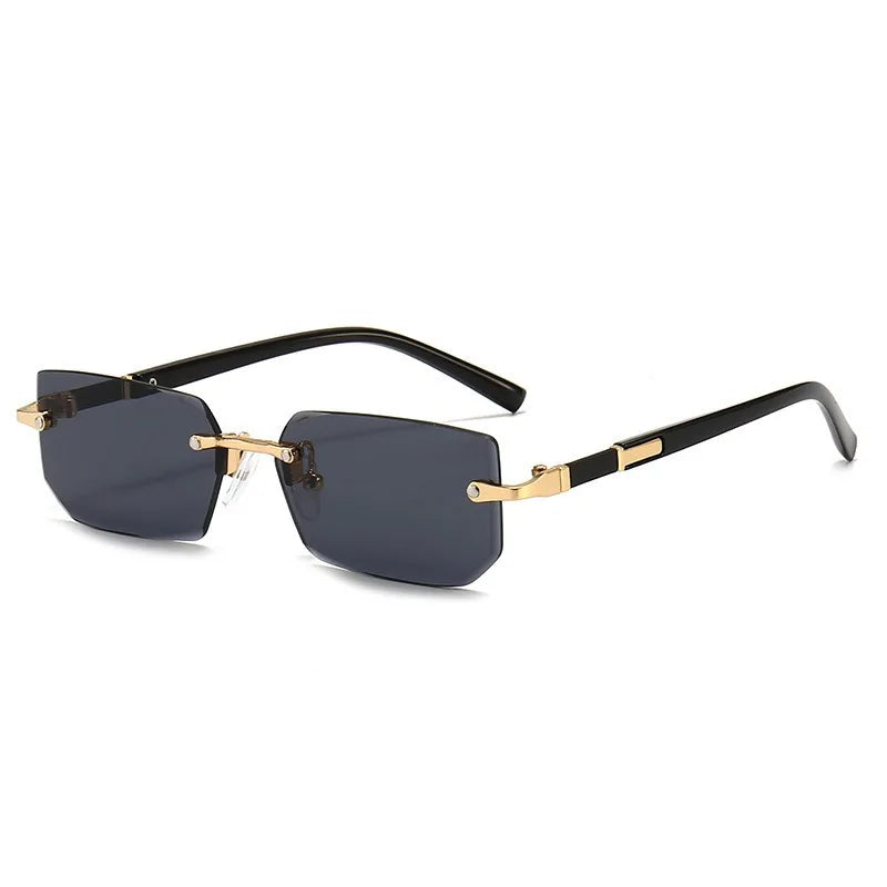 Rimless Rectangle Sunglasses UV400 Unisex Frameless Eyewear Fashion Sunglasses Vue