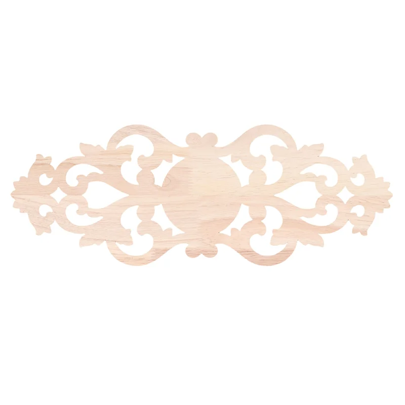 Rubber Wood Carved Applique Retro Furniture Crafts Decor New(40X15cm)ABKW Vue