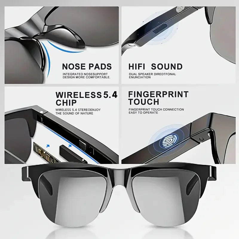 Smartglasses 2025 New AI Translation UV Polarized Lenses Wireless Bluetooth Call HD Voice navigation Sports Sunglasses Men Women Vue