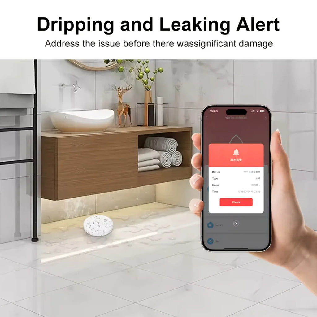 ZigBee 3.0 Smart Water Sensor For Tuya APP Flood Water Leakage Detector Alarm Smart Life Security Protection Need Zigbee Gateway Vue